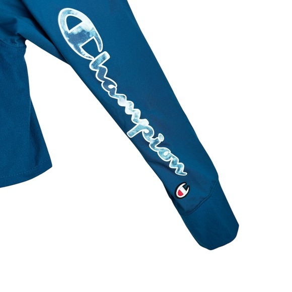 Champion Cropped Top Womens Size Medium Streetwear Activewear Teal Blue Soft - Picture 4 of 12